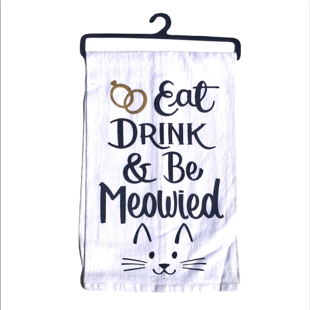 Nantucket Cat Wedding Flour Sack Kitchen Towel